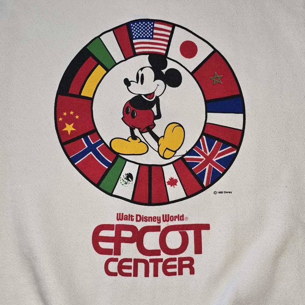 Vintage 1982 Disney World Epcot Center Raglan Sweatshirt Sz Small USA Made 80s - Picture 3 of 9